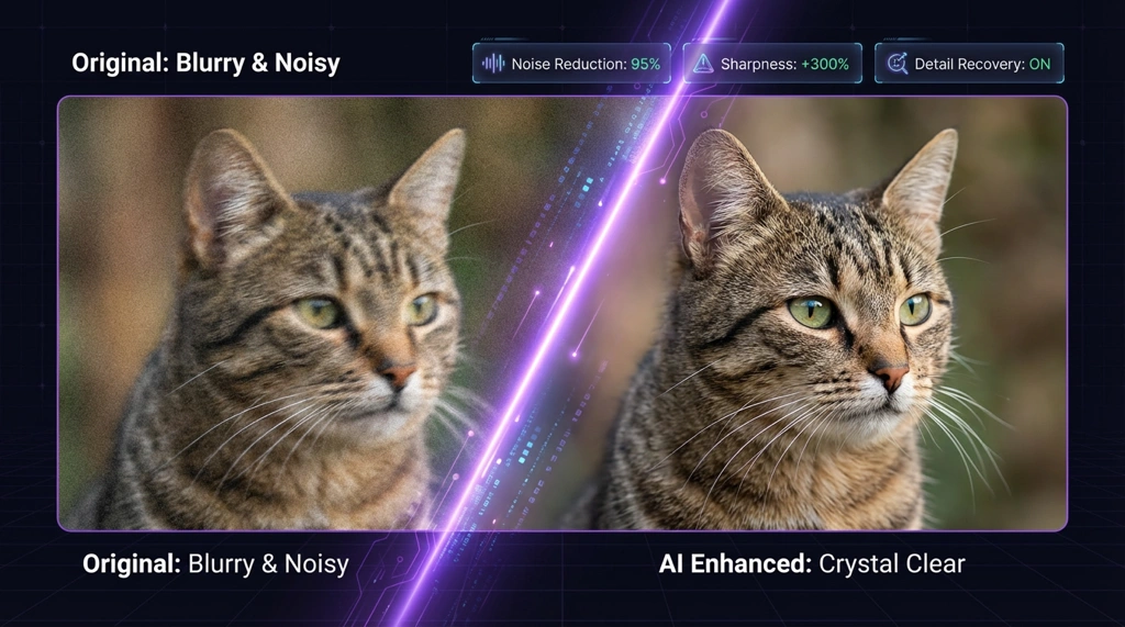 AI Upscaler Fixes Blurry & Noisy Photos